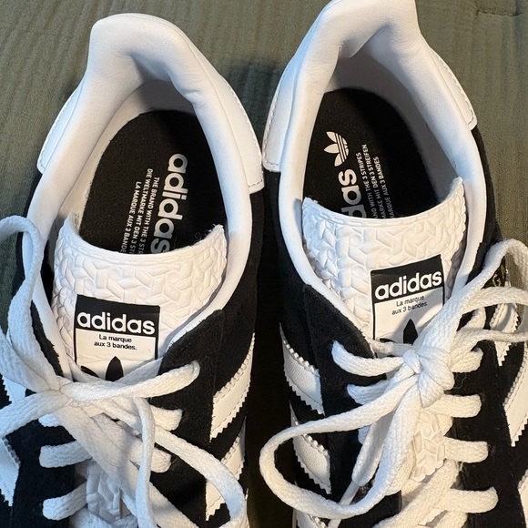 adidas Gazelle Black and White Platform Sneakers - Picture 3 of 8
